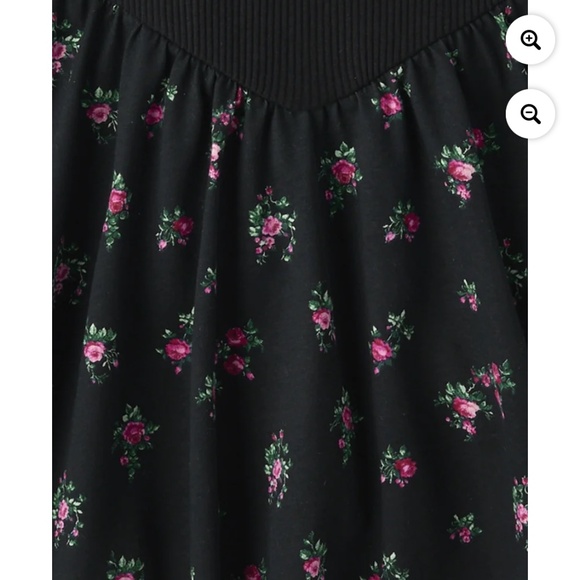 The Children’s Place Girls Black Floral Dress Size Medium (7-8) NWT - Picture 3 of 3
